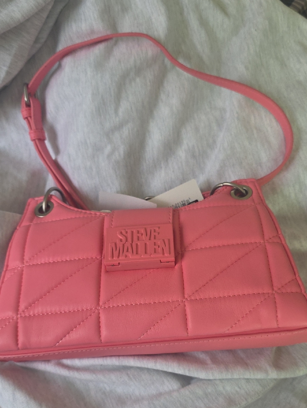 Steve Madden Coral Pink Quilted Shoulder Bag